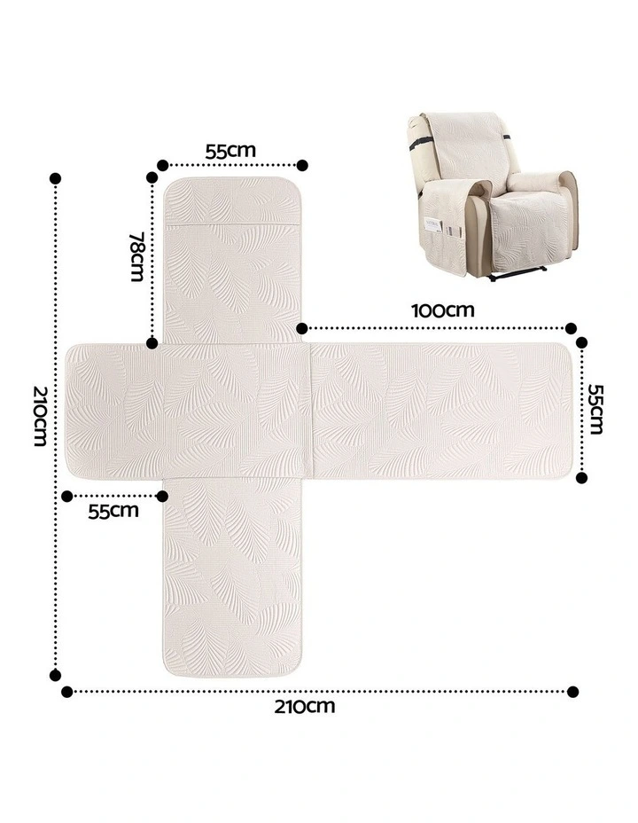 Artiss Quilted Recliner Chair Covers 100% Waterproof Recliner Slipcovers image 6