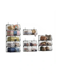 Artiss 5 Tier Stackable Closet Organizers and Storage Closet Hanging Storage Organizer Shelves