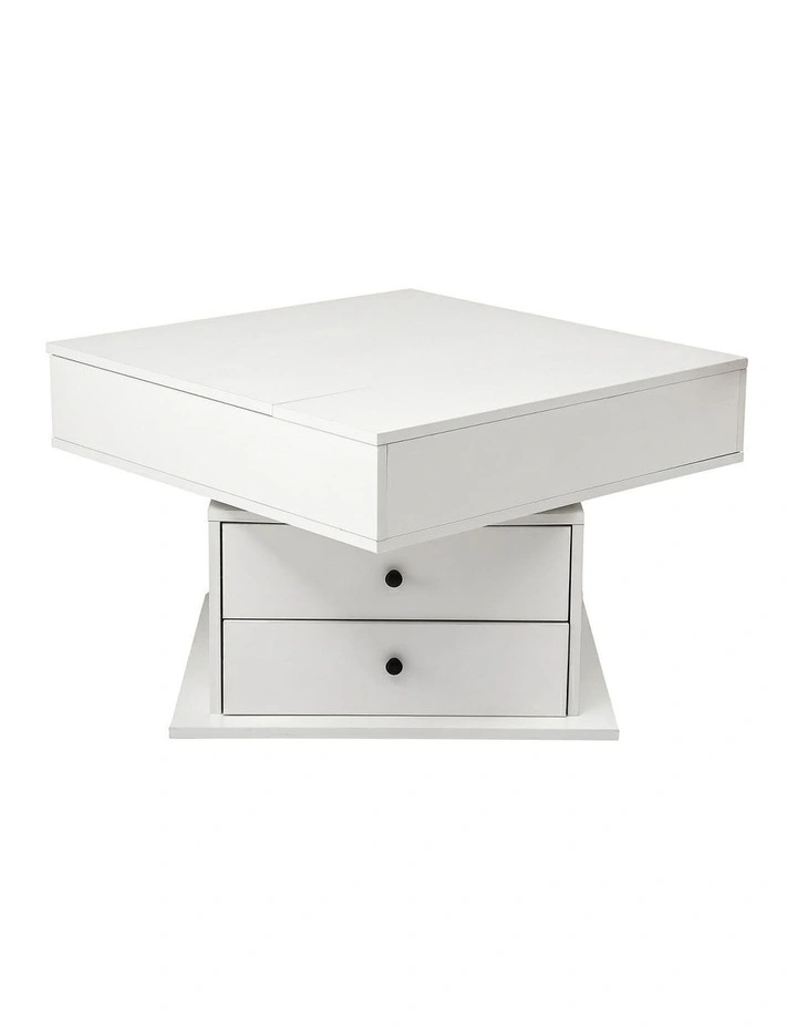 Artiss Lift Top Coffee Table Centre Table with Rotating Top Hidden Storage White image 3