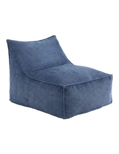 Artiss Corduroy Bean Bag Chair Cover No Filler Washable Blue