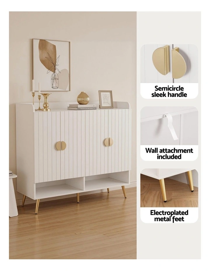 Artiss Shoe Rack Cabinet & Clothes Rack Set Storage Shelf White Pine image 7