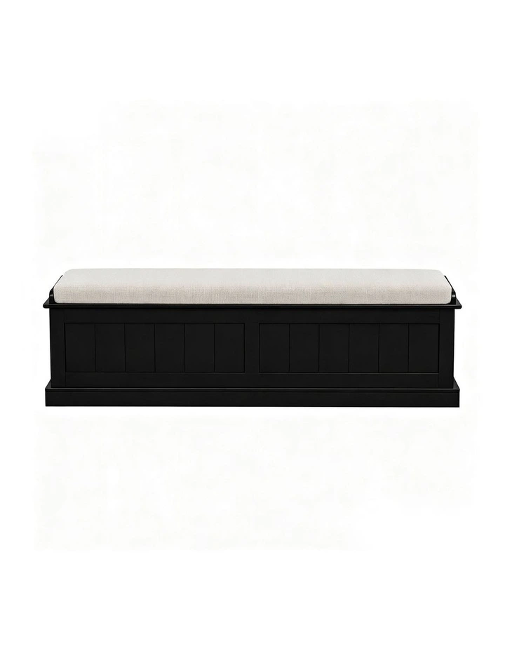 Artiss Storage Ottoman Blanket Box 140cm Fluted Black image 2