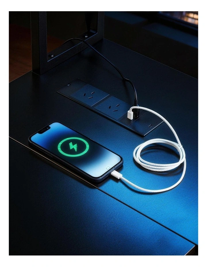 Artiss 200cm L Shaped Gaming Desk Computer Desk with LED Lights & Power Outlets image 6