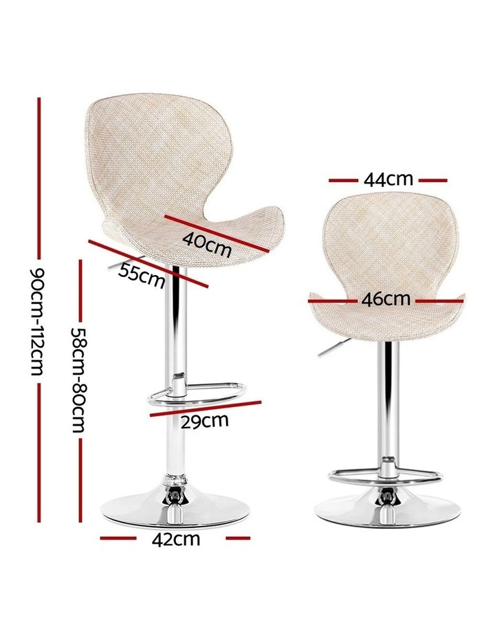 Artiss 4x Bar Stools Kitchen Swivel Gas Lift Counter Chair Wing PE Rattan Beige image 4