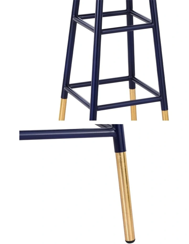 Artiss 4x Bar Stools Metal Gold Navy image 5