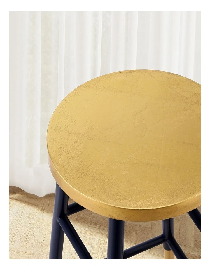 Artiss 4x Bar Stools Metal Gold Navy image 7
