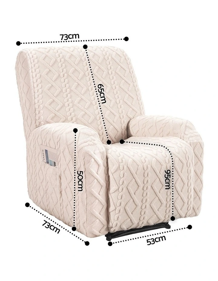 Artiss Recliner Chair Covers with Storage Side Pockets Beige image 4