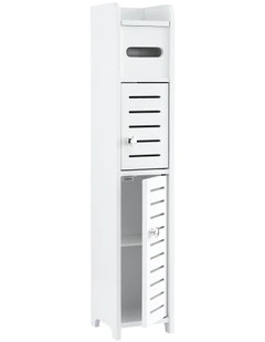 Artiss Bathroom Storage Cabinet 3-Tier Slim Toilet Paper Holder Organizer White