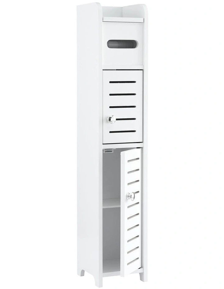 Artiss Bathroom Storage Cabinet 3-Tier Slim Toilet Paper Holder Organizer White image 1