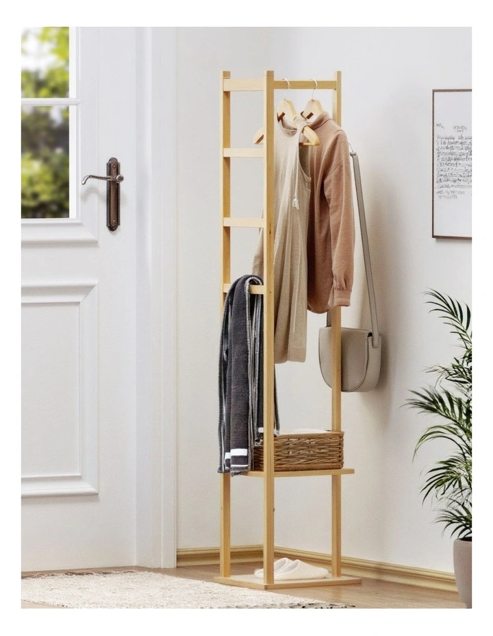 Artiss Clothes Rack Airer Coat Stand Bamboo image 4