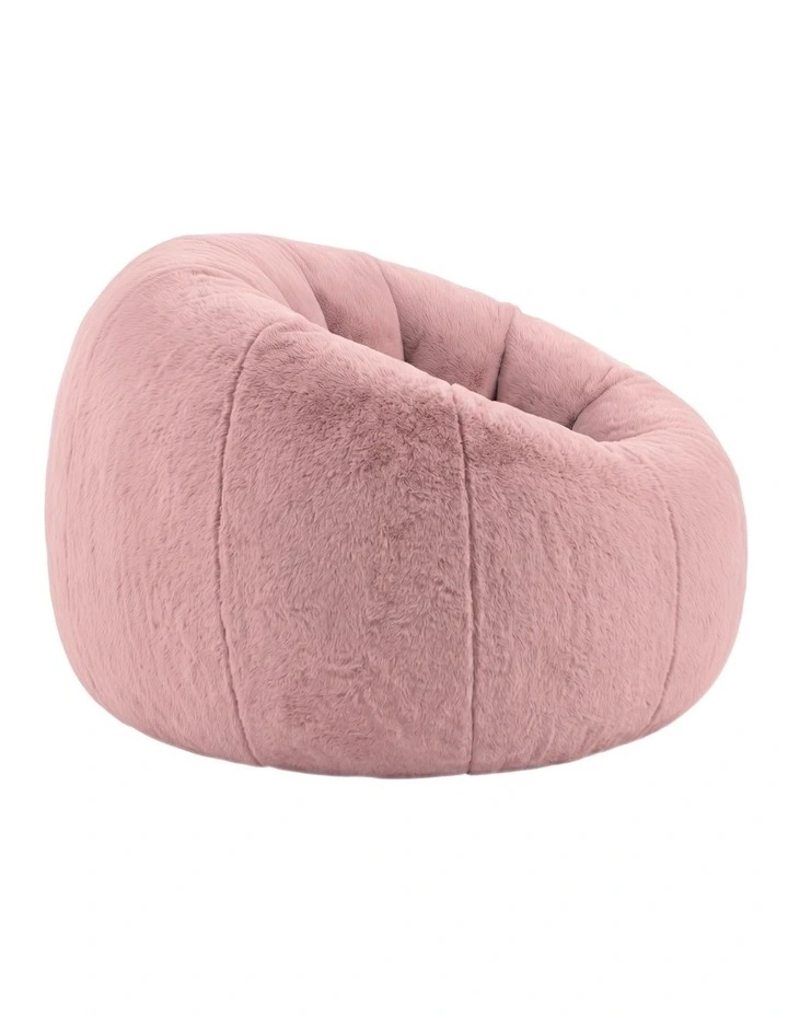 Artiss Large Round Faux Fur Bean Bag Chair Cover No Filler Washable Pink image 4
