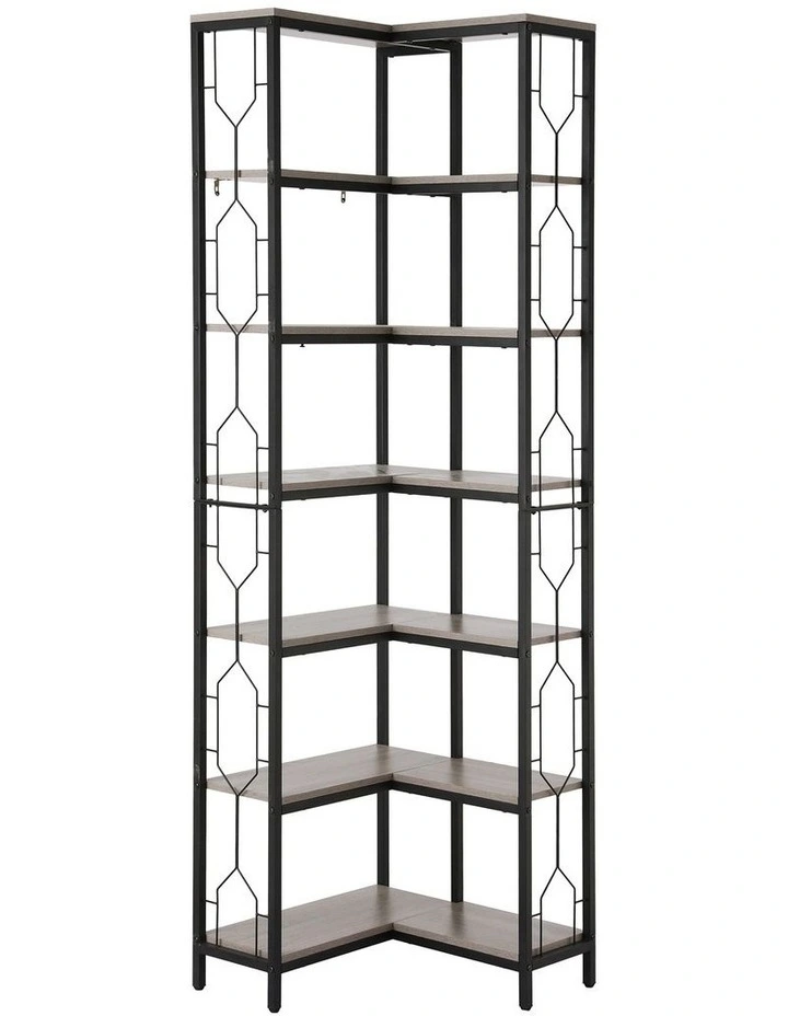 Artiss 6 Tiers Bookshelf Corner Shelf Bookcase Display Shelves Oak image 1