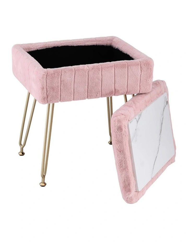 Artiss Storage Ottoman Vanity Foot Stool Pink image 1
