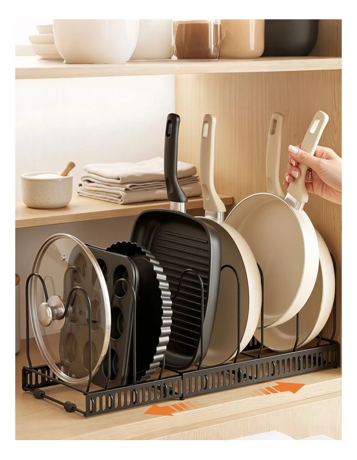Artiss Expandable Pots and Pans Organizer Rack Cookware Holder Kitchen Cabinet Rack image 3