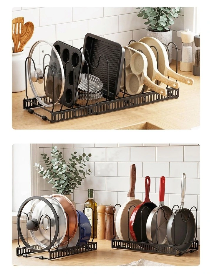 Artiss Expandable Pots and Pans Organizer Rack Cookware Holder Kitchen Cabinet Rack image 6
