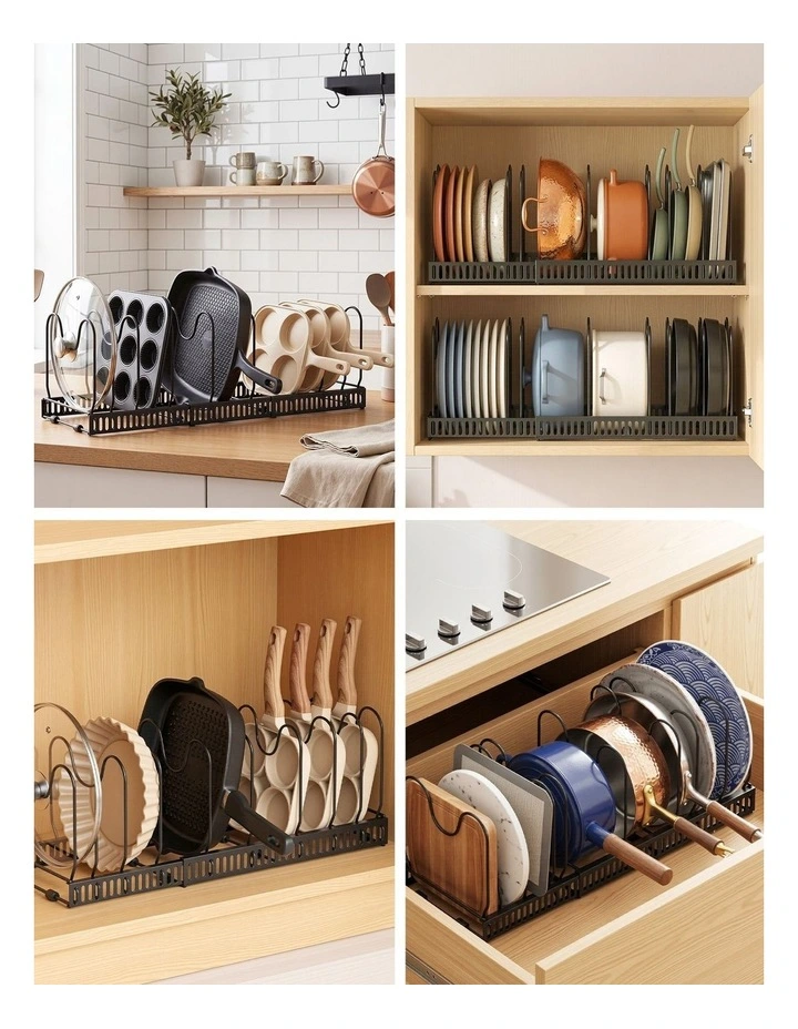 Artiss Expandable Pots and Pans Organizer Rack Cookware Holder Kitchen Cabinet Rack image 7