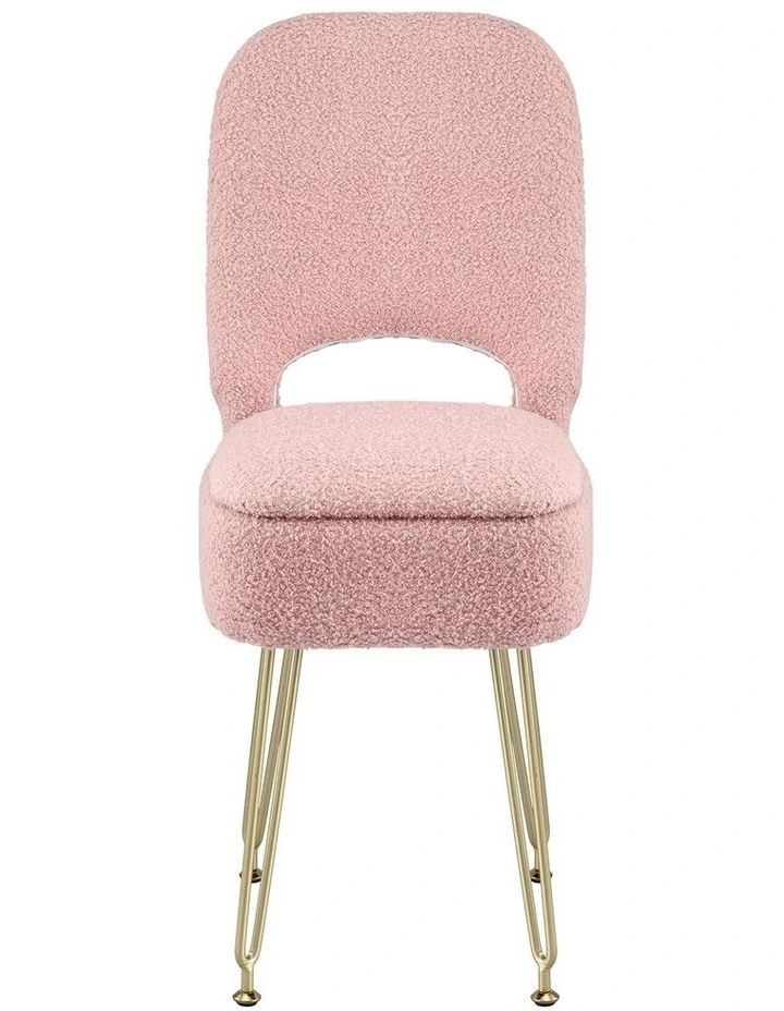Artiss Storage Ottoman Vanity Stool Foot Stool Folding Back Pink image 2