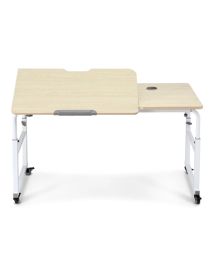 Artiss Mobile Laptop Desk Overbed Table Adjustable Computer Stand Bedside Cart image 2