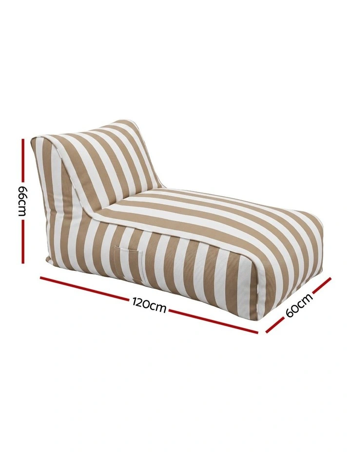 Artiss Outdoor Splash-Proof Bean Bag Chair Cover No Filler Taupe image 4