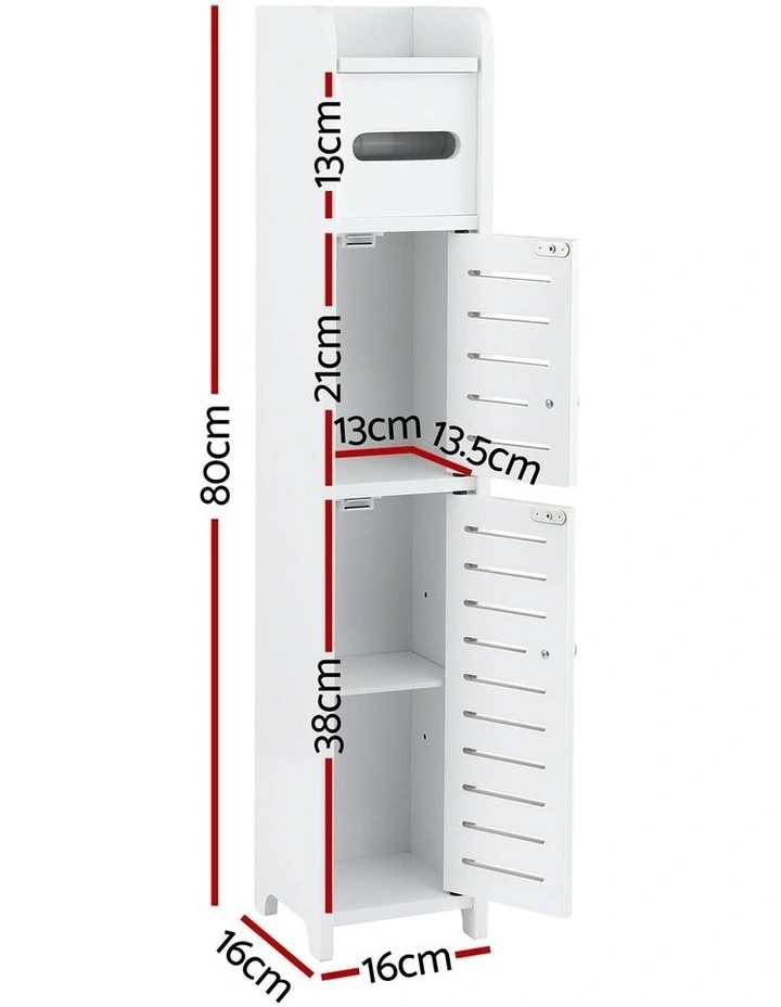 Artiss 2x Bathroom Storage Cabinet 3-Tier Toilet Paper Holder Organizer White image 5