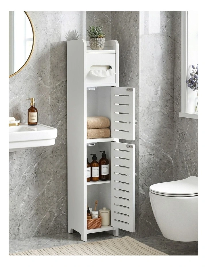 Artiss 2x Bathroom Storage Cabinet 3-Tier Toilet Paper Holder Organizer White image 6