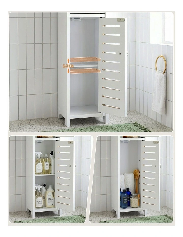 Artiss 2x Bathroom Storage Cabinet 3-Tier Toilet Paper Holder Organizer White image 7