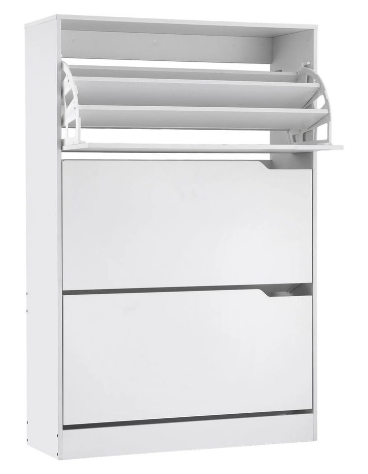 Artiss Shoe Rack Cabinet 24 Pairs Adjustable Shelf White image 1