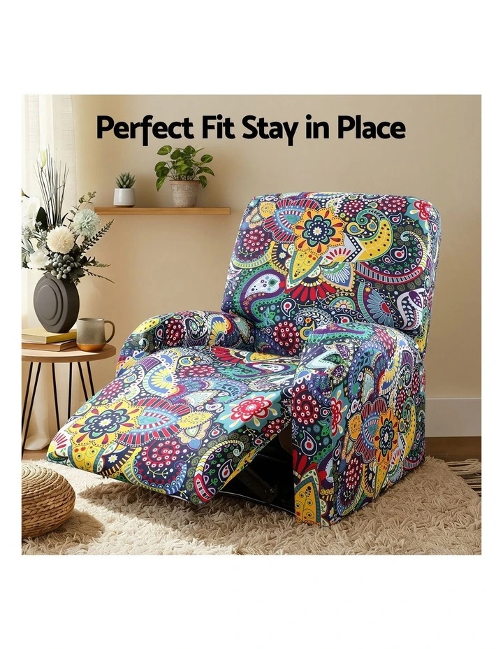 Artiss Stretch Kids Recliner Cover 4-Pieces Recliner Chair Slipcovers Printed Polyester image 6