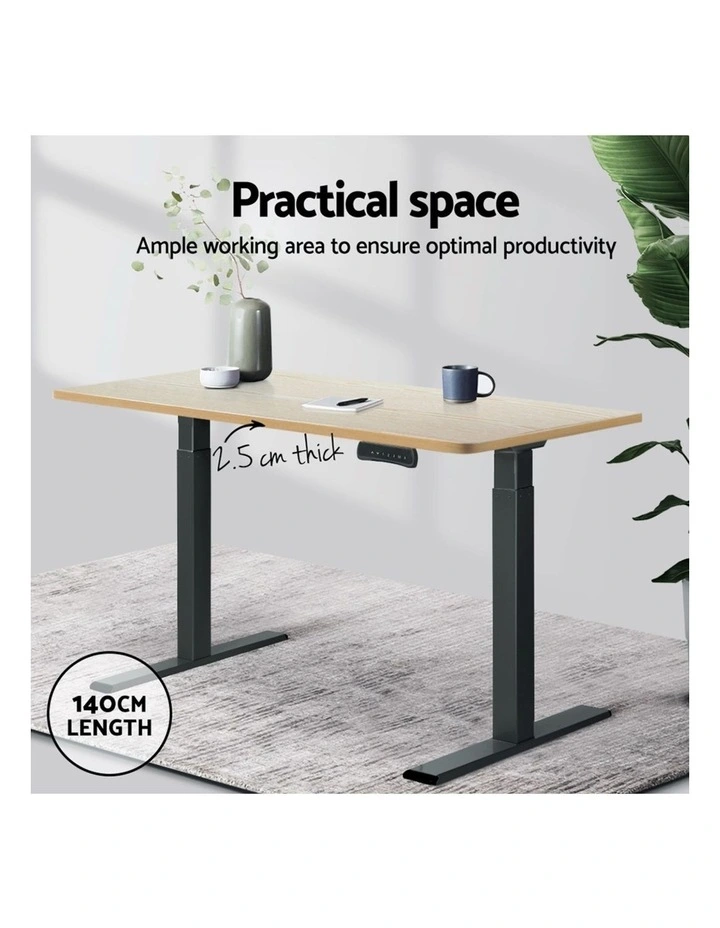 Artiss Standing Desk Top White Oak 140CM image 5