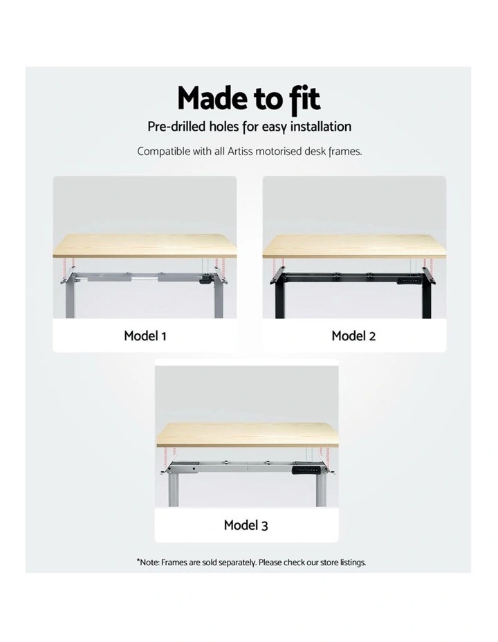 Artiss Standing Desk Top White Oak 140CM image 7