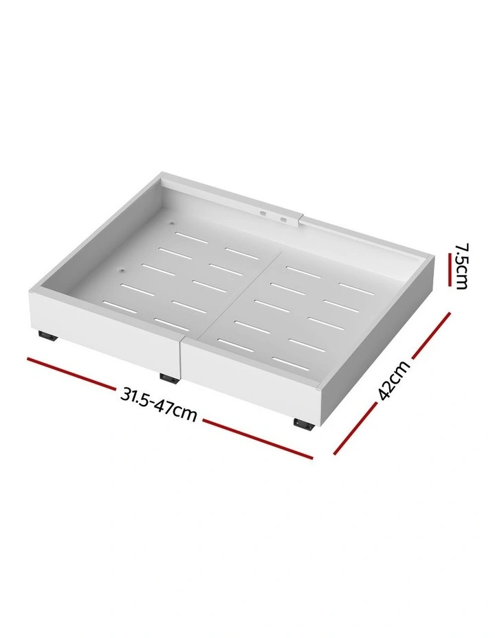 Artiss 2 Pack Pull Out Drawers for Cabinets Expandable Cabinet Organizer White image 4
