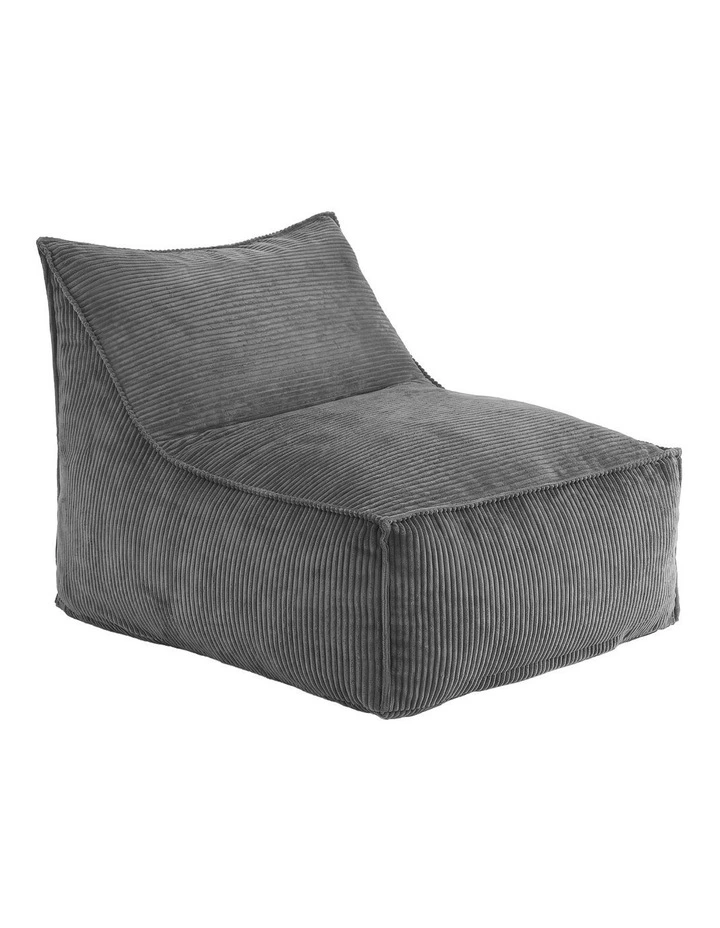 Artiss Corduroy Bean Bag Chair Cover No Filler Washable Grey image 1