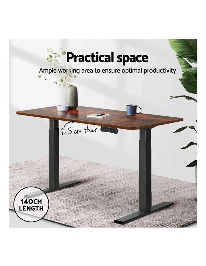 Artiss Standing Desk Top Rustic Brown 140CM image 5