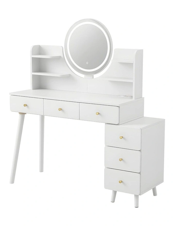 Artiss Dressing Table Vanity Desk LED Charging Station White image 3