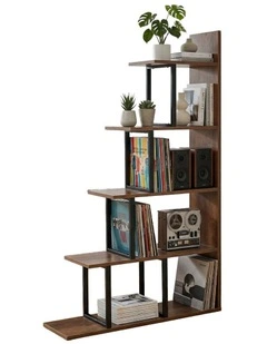 Artiss 5 Tiers Bookshelf Ladder Corner Shelf Bookcase Walnut