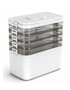 Artiss 5 Tier Portable Storage Box Detachable with Handles Plastic Clear