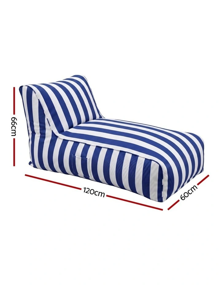 Artiss Outdoor Splash-Proof Bean Bag Chair Cover No Filler Blue image 4