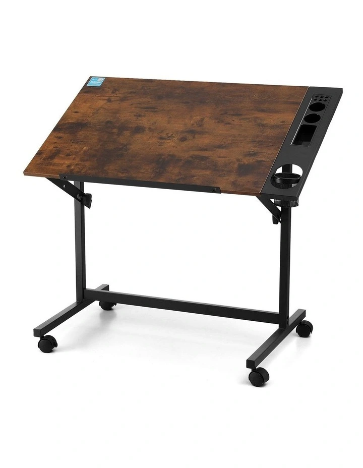 Artiss Drafting Table Drawing Desk Art Desk Multi-Functional Craft Drawing Table Rustic Brown image 1