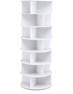 Artiss 7 Tier 360 Rotating Shoe Rack Storage Display Shelf White