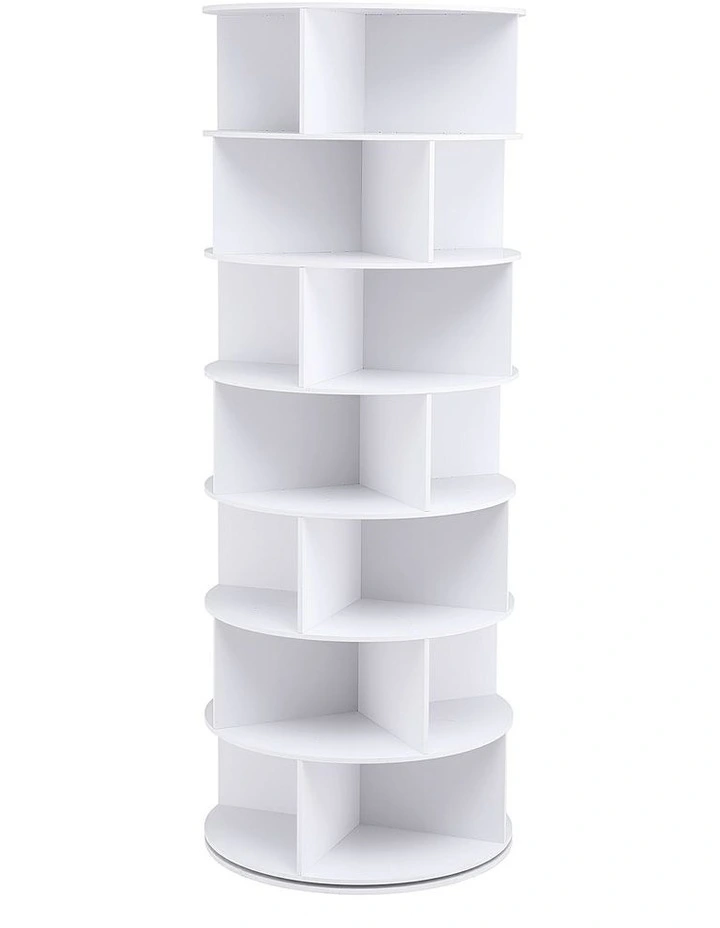 Artiss 7 Tier 360 Rotating Shoe Rack Storage Display Shelf White image 1