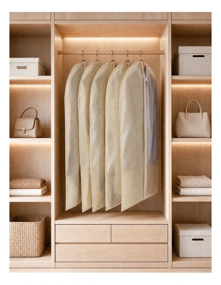 Takara Tiora Suit Garment Bag 5 Pack 60x100cm in Natural & Transparent image 7