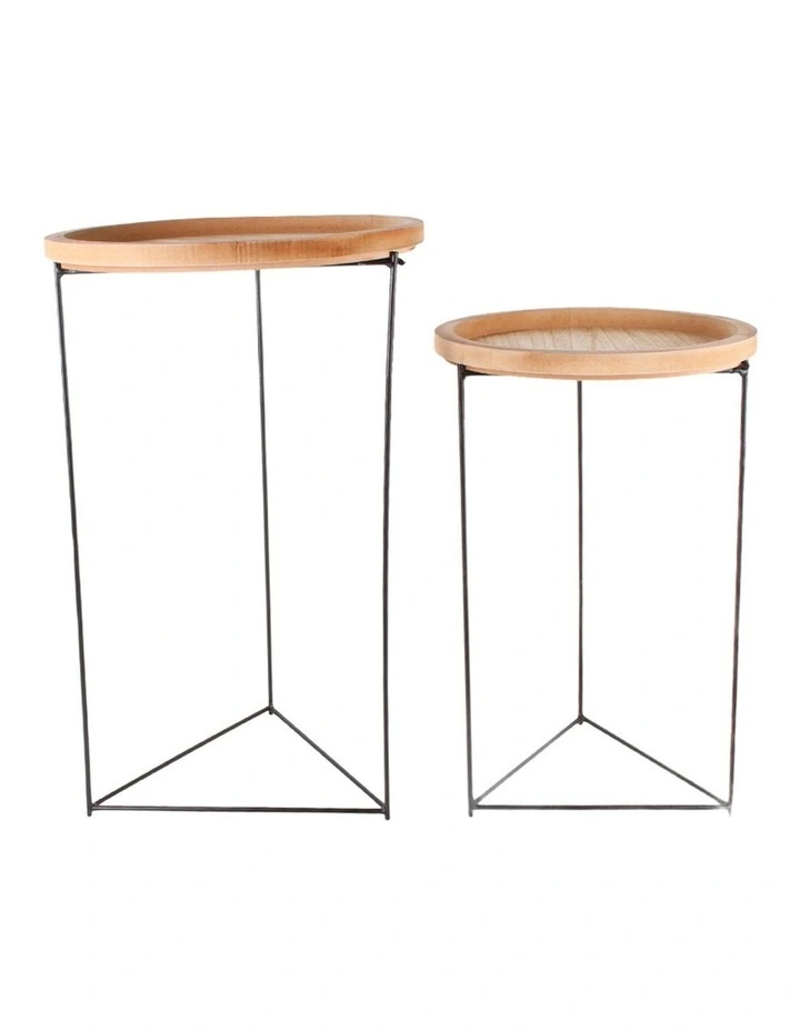 Ardano Wood/Metal Side Table 2 Pack in Black image 3