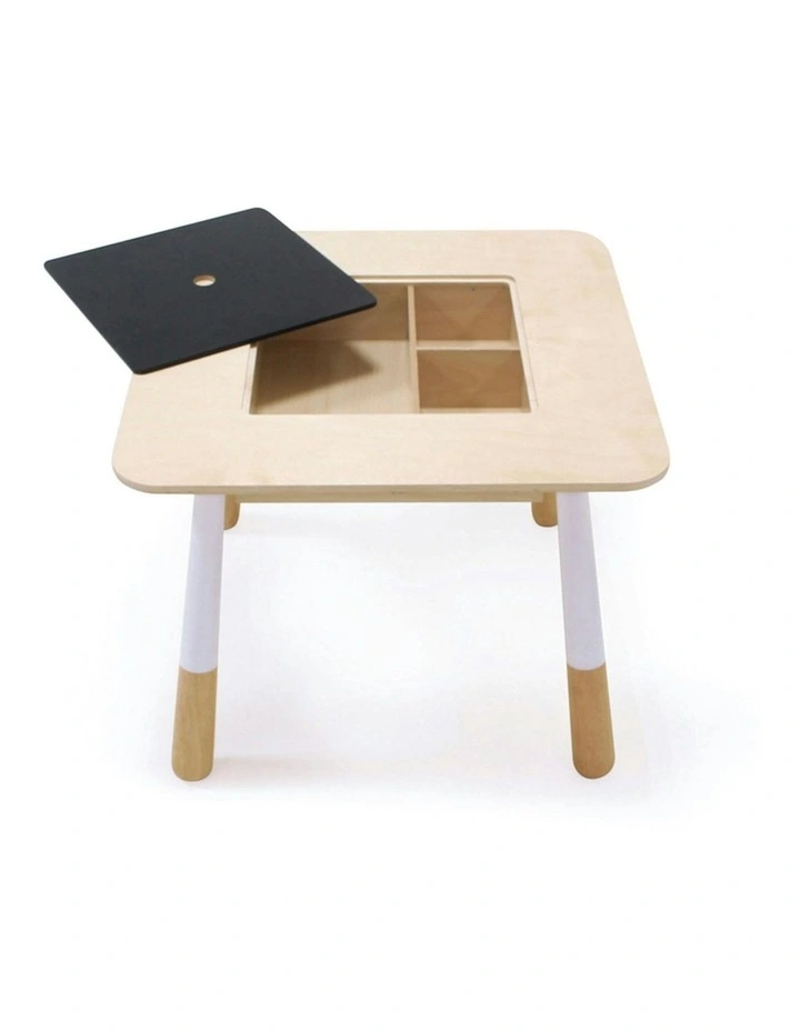 Tender Leaf Toys 31cm Forest Square Wooden Table w/ Storage Compartment 3y image 1