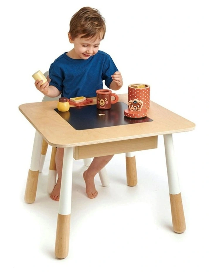 Tender Leaf Toys 31cm Forest Square Wooden Table w/ Storage Compartment 3y image 2