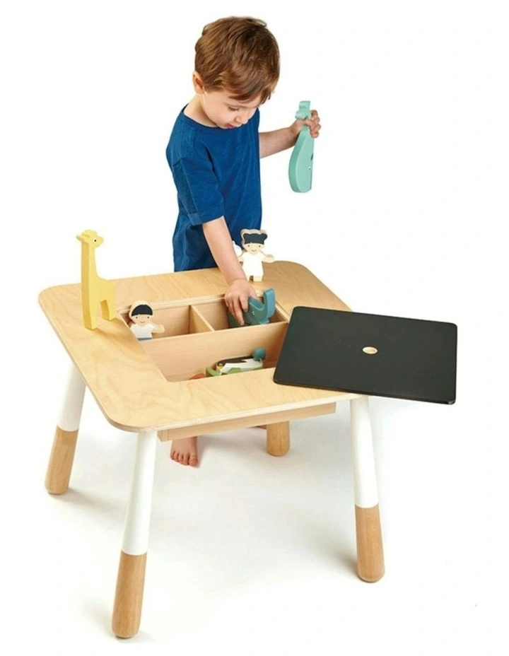 Tender Leaf Toys 31cm Forest Square Wooden Table w/ Storage Compartment 3y image 3