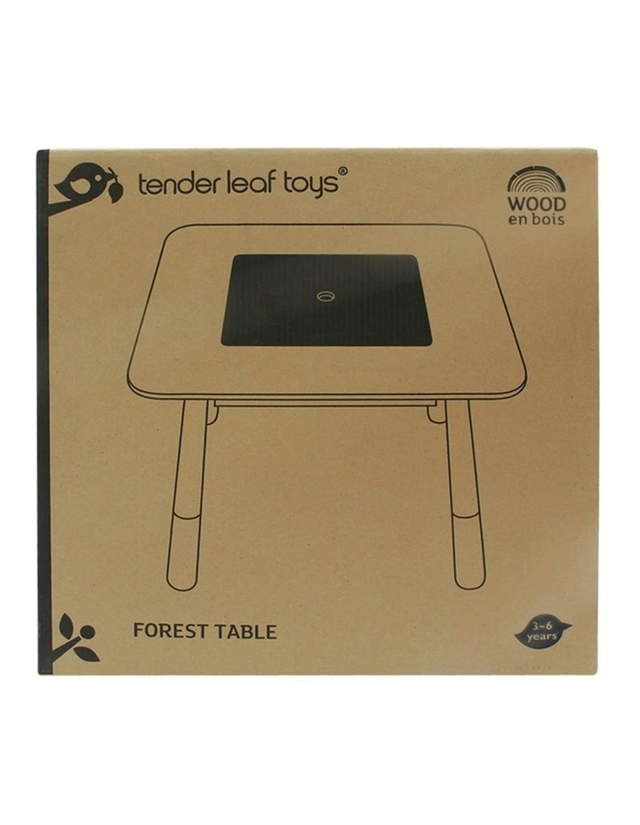 Tender Leaf Toys 31cm Forest Square Wooden Table w/ Storage Compartment 3y image 4