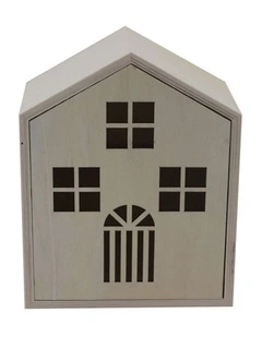 Boyle Craftwood Wooden House Storage Box Kids/Children DIY Craft 16x10x21cm