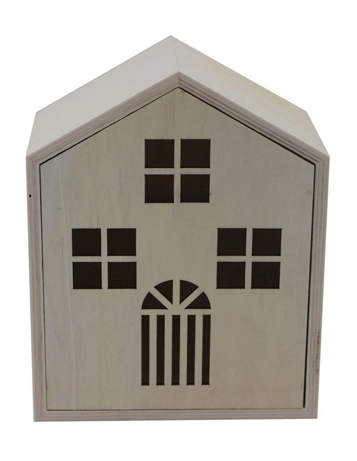 Boyle Craftwood Wooden House Storage Box Kids/Children DIY Craft 16x10x21cm image 1