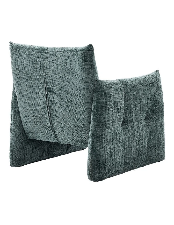 Modern Minimalist Low-Slung Single Accent Chair, Thick Padded Chenille Upholstered Lounge Armchair image 5