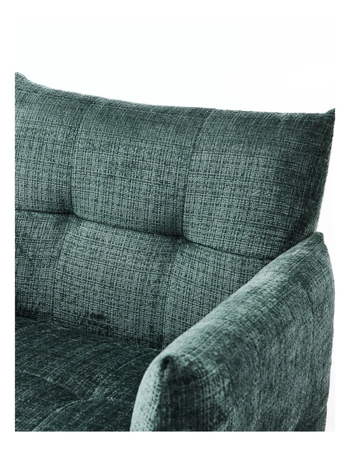 Modern Minimalist Low-Slung Single Accent Chair, Thick Padded Chenille Upholstered Lounge Armchair image 6